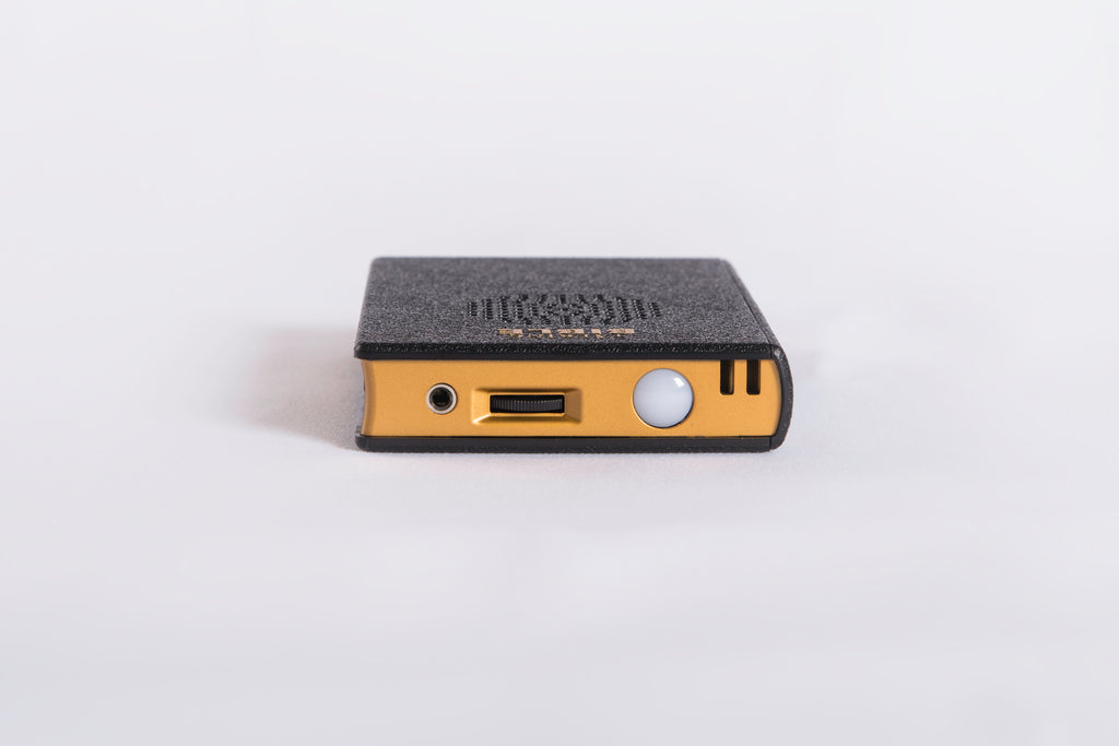 The Talking Bible has a headphone jack and lanyard loop