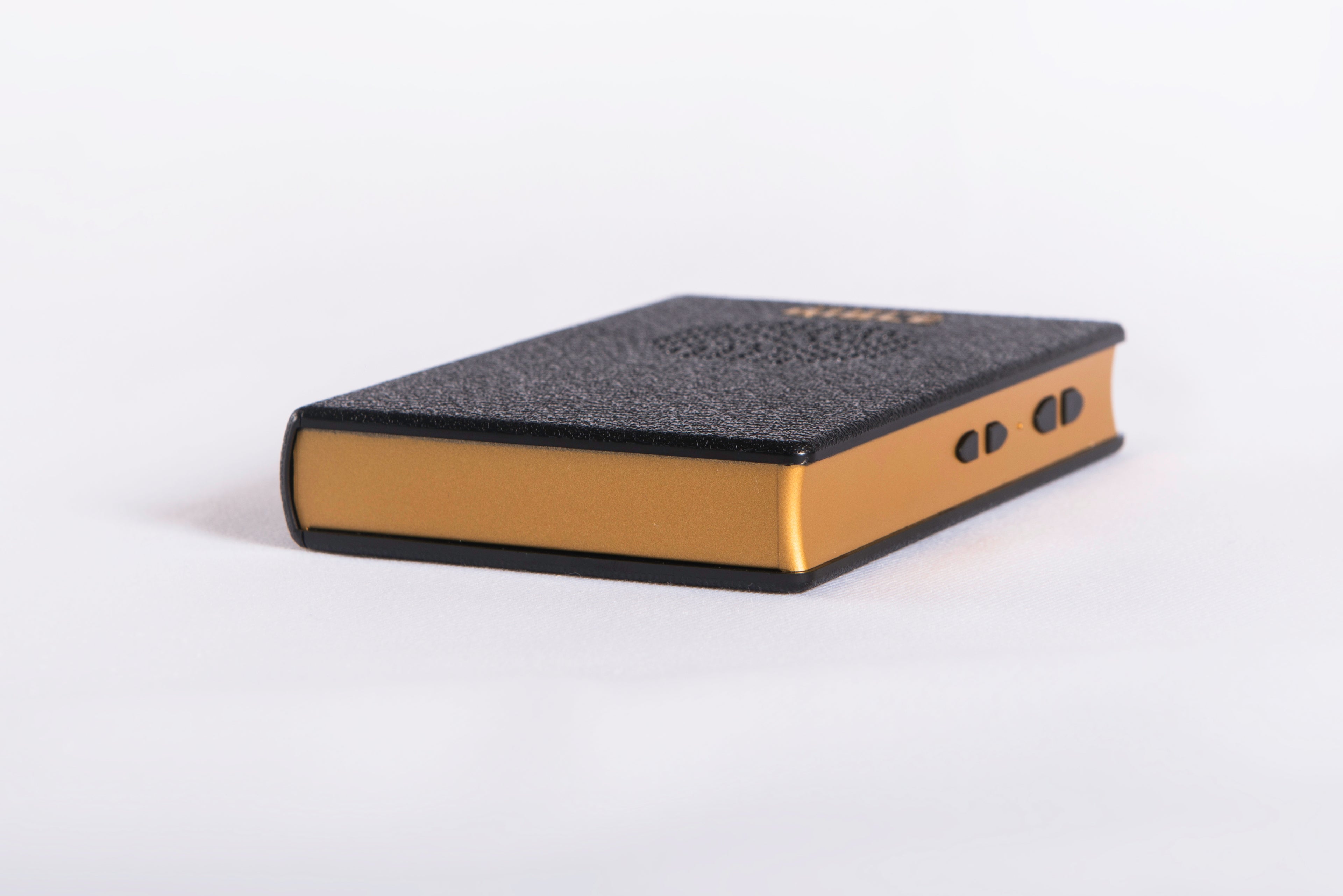 The Talking Bible is shaped like pocket Bibles